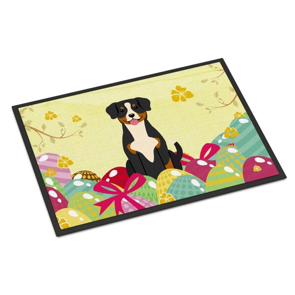 Carolines Treasures 24 x 36 in. Easter Eggs Entlebucher Indoor or Outdoor Mat BB6038JMAT - main